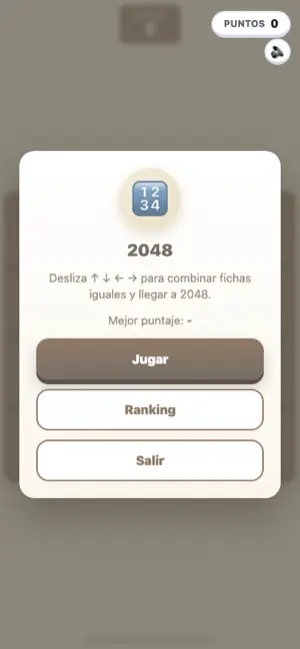 Pantalla del juego 2048